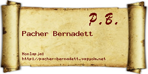 Pacher Bernadett névjegykártya